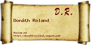 Donáth Roland névjegykártya