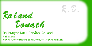 roland donath business card